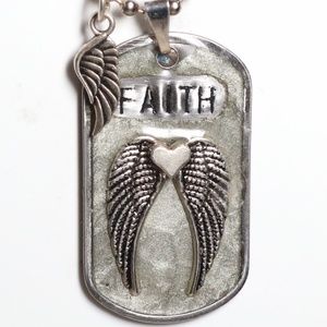 Faith with angle wings Dog Tag Necklace